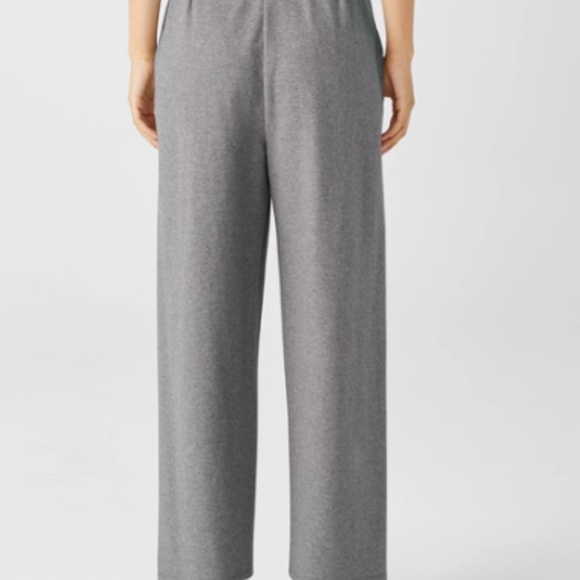 Eileen Fisher Melange Crepe Wide Leg Pant Size L Meteor - Picture 3 of 7